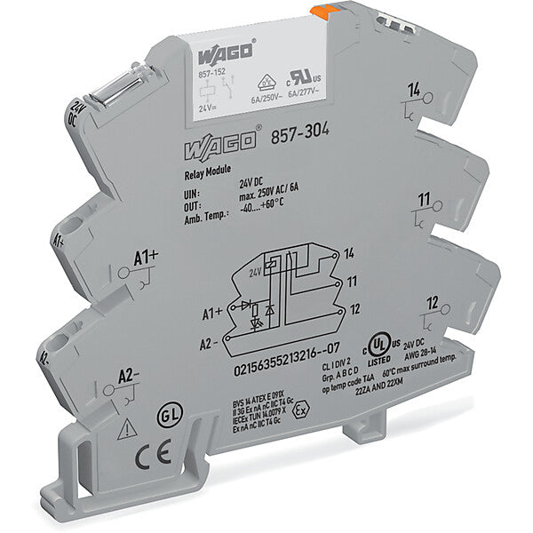 WAGO Relaisbaustein steckbar 24VDC/5A 10mA 1W 857-304
